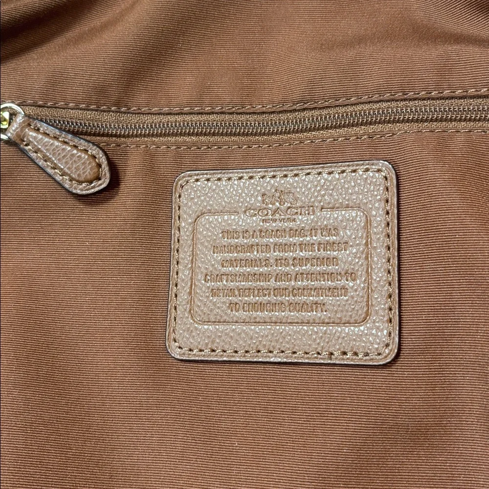 Coach Harley Hobo Tan signature C Shoulder Saddle Bag purse tote - Picture 13 of 16